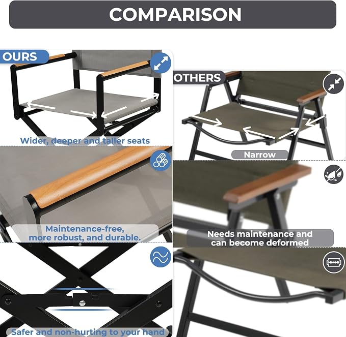 Grand patio 16-Piece Outdoor Dining Set, 14 Extra-Wide Folding Chairs & 2 - Image 8
