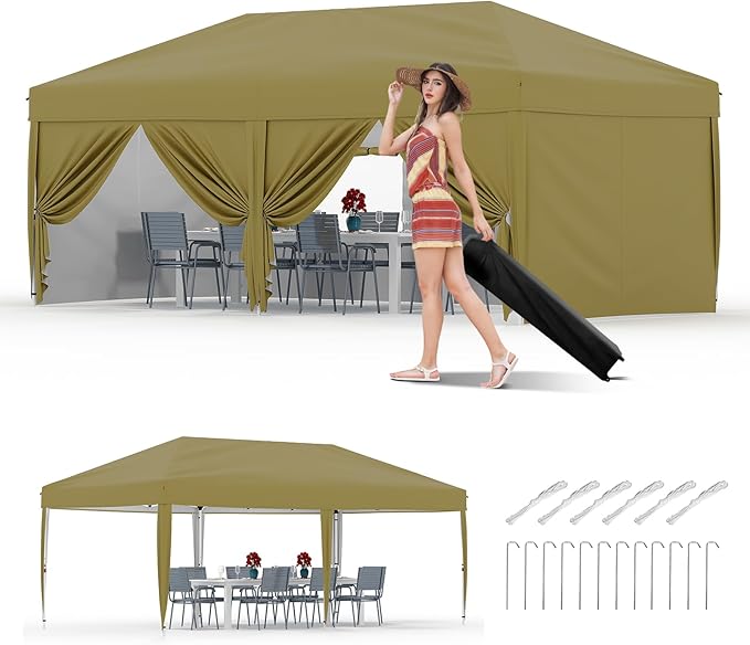 Garvee 10x10 Pop Up Canopy Tent, Heavy Duty Commercial Instant Shelter by Garvee