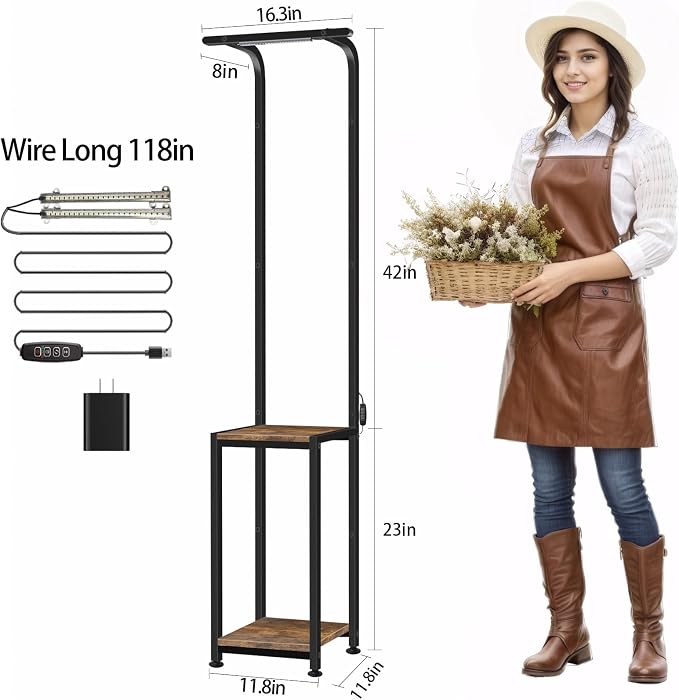 Plant Stand Indoor with Grow Light, 2 Pack Hanging Plant Stand Plant Shelf - Image 3