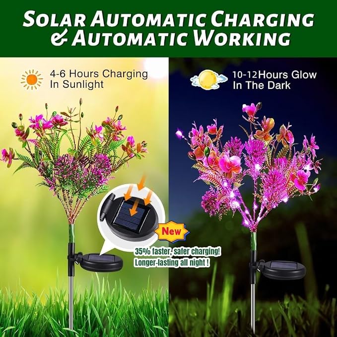 Neporal Garden Solar Lights Outdoor Waterproof IP65, 2PK Phalaenopsis Solar - Image 3