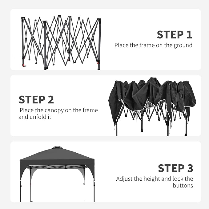 GDY 10x10 Pop Up Canopy Tent, Easy-Setup Gazebo, Outdoor Canopy - Image 2