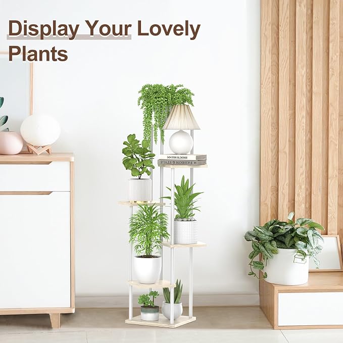6 Tier Tall Plant Stand Indoor, Large Metal Wood Muti Level Vertical Planter - Image 7
