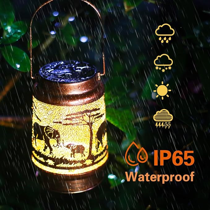 Elephant Solar Lanterns Outdoor Waterproof Hanging Solar Lights Elephant Gifts - Image 5