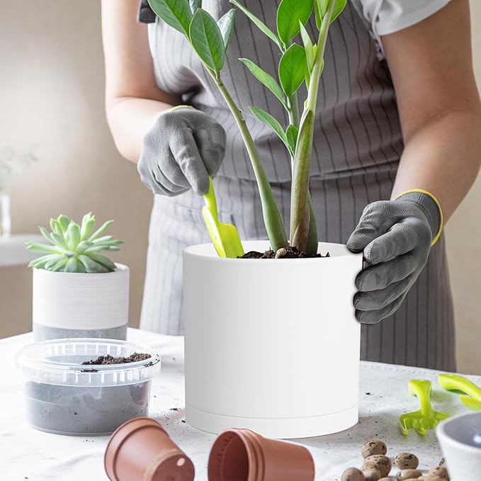 12 Inch Large Deep Flower Pots for Outdoor Indoor Plants, Cylinder Tall Plant - Image 5