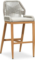 PURPLE LEAF Bar Stool 1 Piece Outdoor Bar Height Metal Stool Modern Wicker by PURPLELEAF
