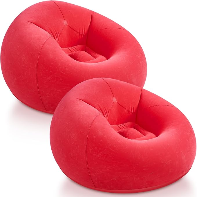 Realspring Inflatable Sofa Bean Bag Lounge Chair Lazy Sofa Folding Portable by Realspring