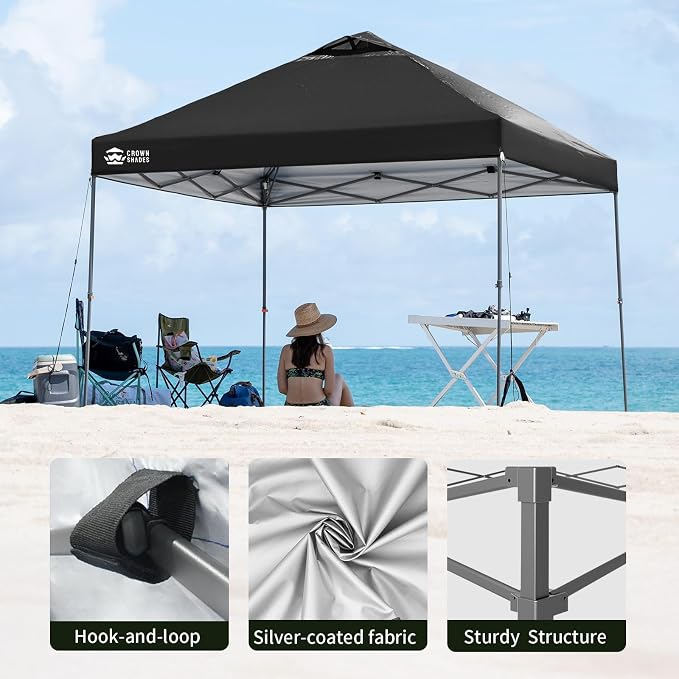CROWN SHADES Adjustable Height on The Fly, 10x10 Pop Up Canopy - Image 6