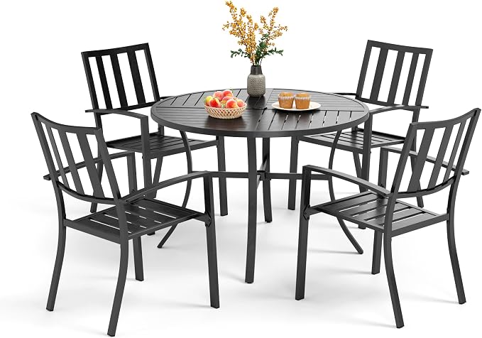 PHI VILLA 5 Piece Outdoor Dining Table Set by PHIVILLAThepioneerofcomfortablehouseholdsupplies