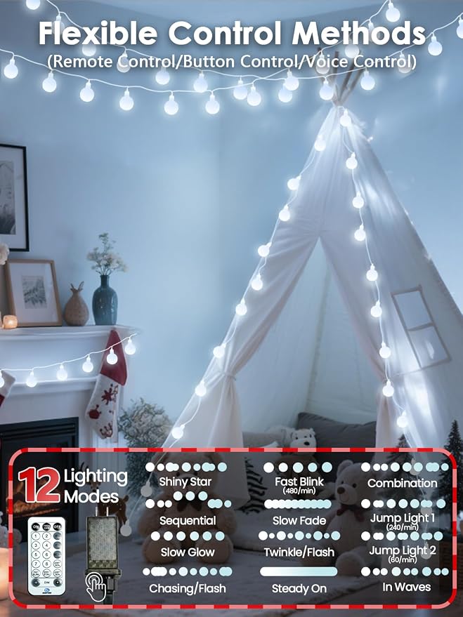 2026 New Connectable 43FT Smart Voice Controlled String Lights Indoor Outdoor | - Image 6