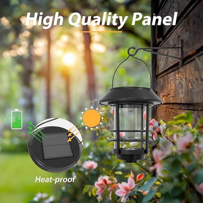 Otdair Solar Lanterns Outdoor Waterproof 2 Pack, Auto On/Off Hanging Solar - Image 6