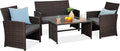 Best Choice Products 4-Piece Outdoor Wicker Patio Conversation Furniture Set by BestChoiceProducts