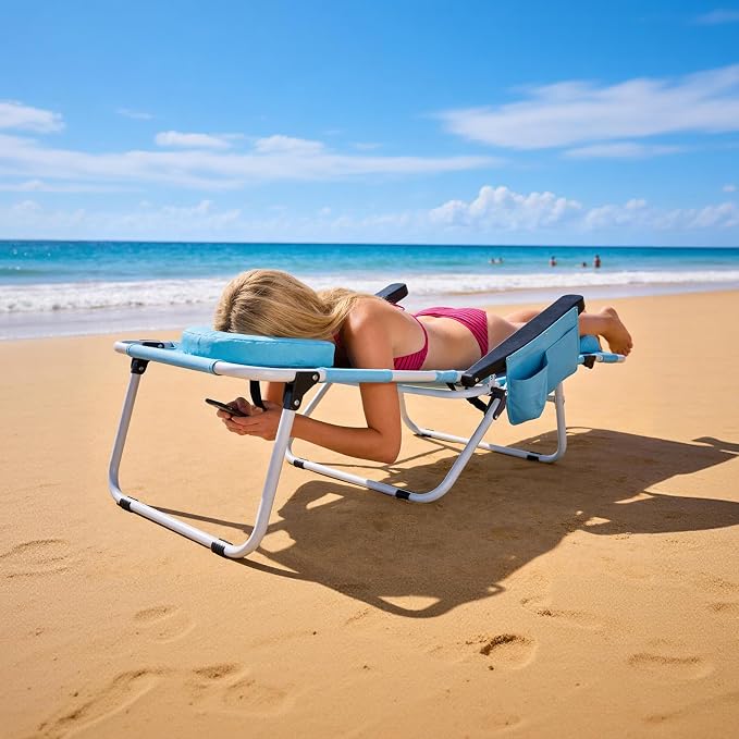 MOPHOTO Oversized Beach Lounge Chair, 5-Position Adjustable Tanning Chair - Image 2