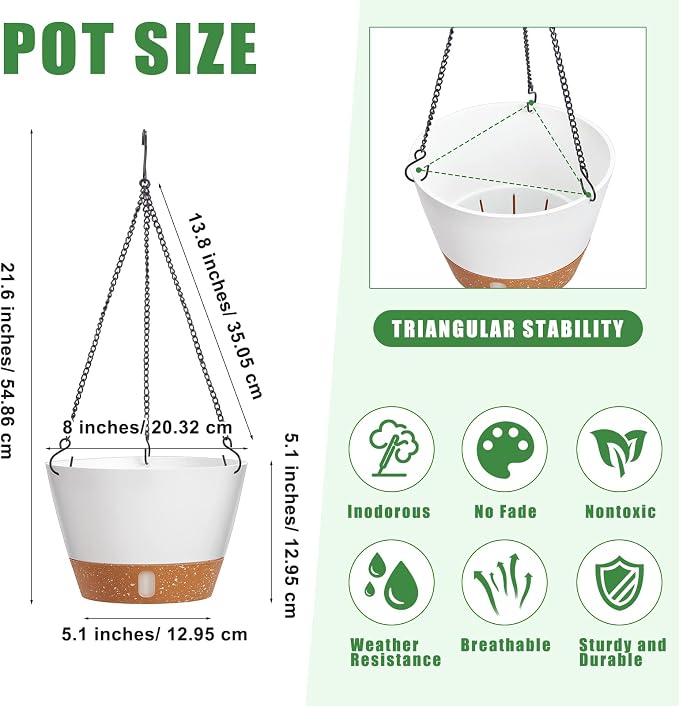 Amyhill 6 Pcs 8 Inch Hanging Planter - Image 2