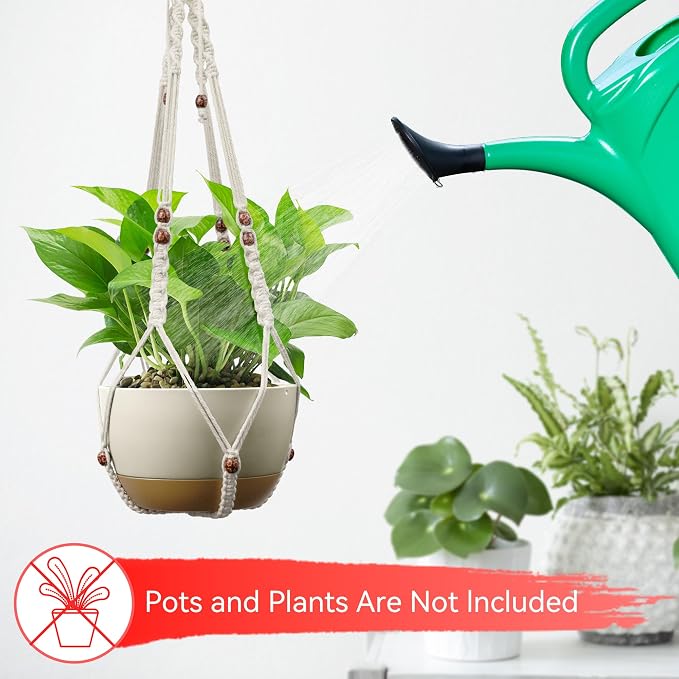 USLAI Macrame Plant Hanger Indoor Outdoor, Fits 4 to 15 Inch Pots, Strong - Image 7