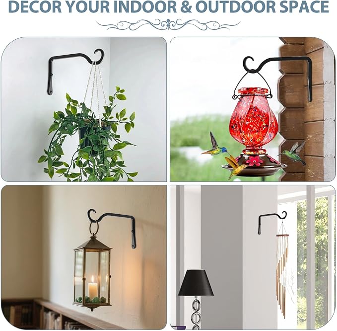 BOLITE Plant Hangers, 6 Inch Hanging Plant Brackets Outdoor Indoor, Wall Hooks - Image 5
