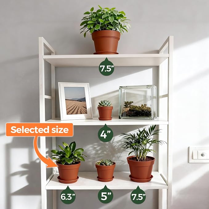 T4U 6 Inch Plant Pot 8-Pack, Plastic Planter - Image 5