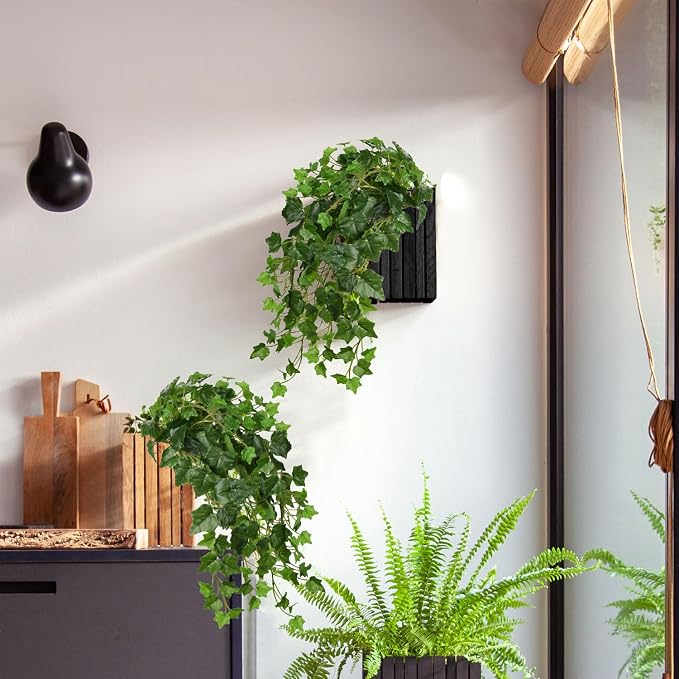 Hollyone 2pcs Artificial Hanging Plants 24" Fake Ivy Vine Faux Ivy Leaves - Image 3