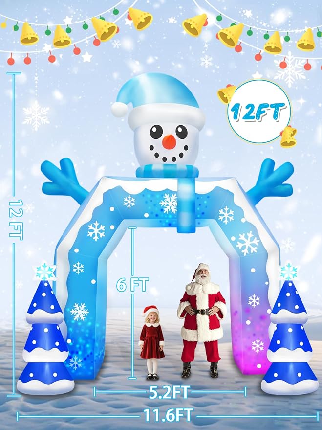 Kalolary 12FT Christmas Inflatable Arch Xmas Inflatable Outdoor Decorations - Image 2