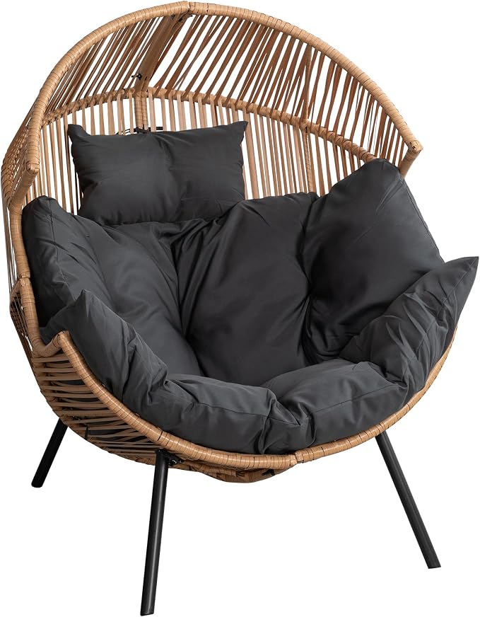 Shintenchi Wicker Egg Chair Rattan Patio Chair - Image 7