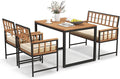 Tangkula 4 Piece Patio Dining Set, Outdoor Wood Dining Furniture W/ 2 Chairs & by TANGKULA