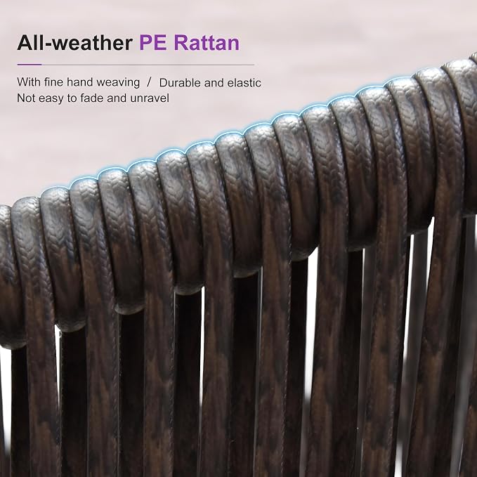PURPLE LEAF 7 Pieces Outdoor Dining Set Patio Table and Chairs Set Aluminum - Image 8