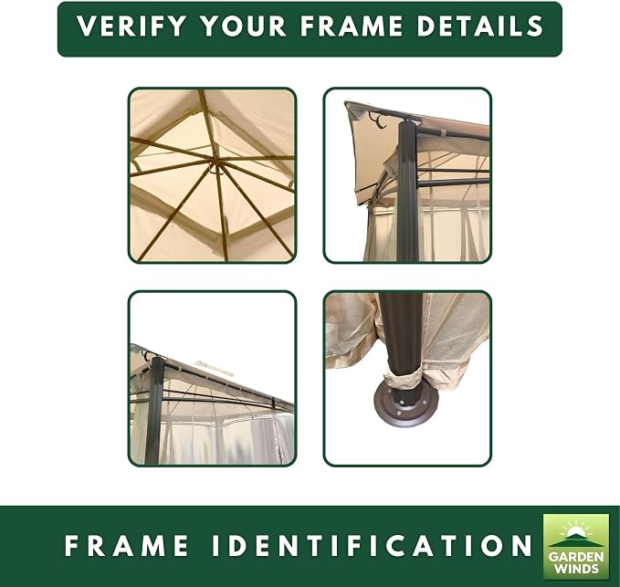 Garden Winds Reinforced RipLock 350 Replacement Canopy Top and Netting Set - Image 6