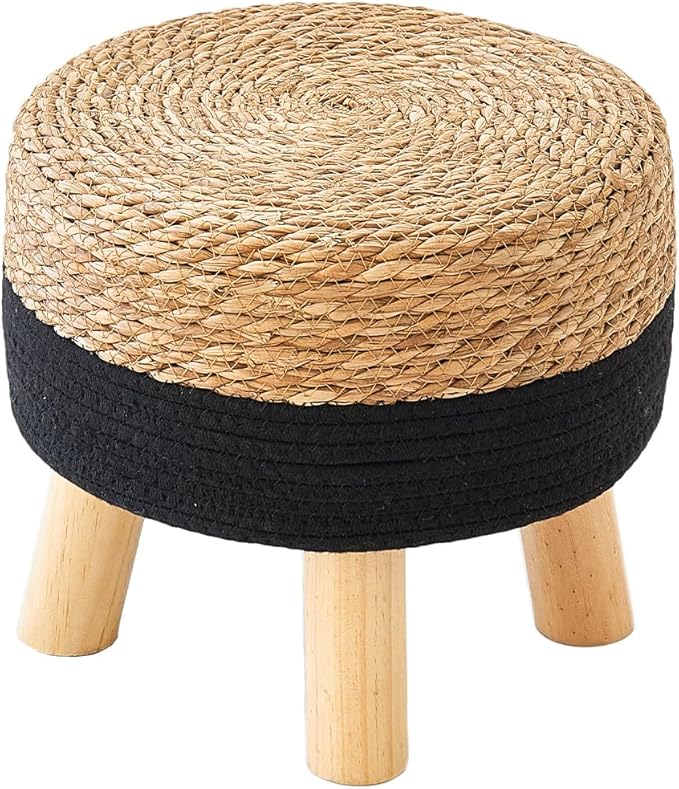 Round Ottoman Natural Seagrass Footstool, Foot Stool by ALeesing