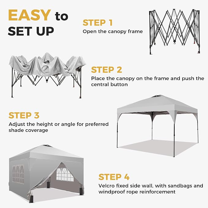 GDY 12x12FT Pop Up Canopy Tent - Image 3