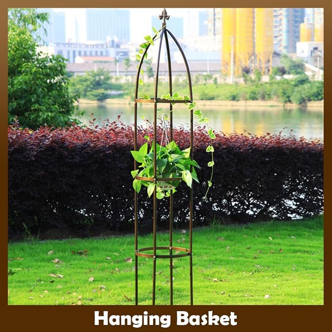 100% Metal Obelisk Garden Trellis 6.3 Feet Tall Sturdy Plant Support - Image 5