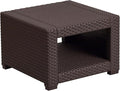 Flash Furniture Seneca Chocolate Brown Faux Rattan End Table by FlashFurniture