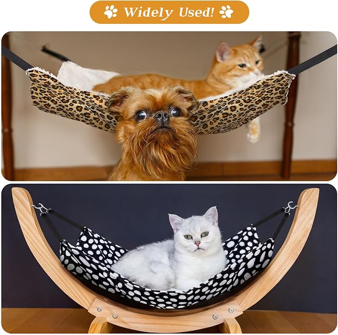 Jetec 2 Pieces Reversible Cat Hanging Hammock Soft Breathable Pet Cage Hammock - Image 3