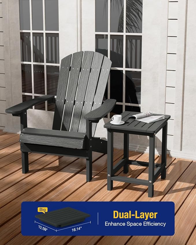 YEFU Outdoor Side Table for Patio: 16" HIPS Weather - Image 4