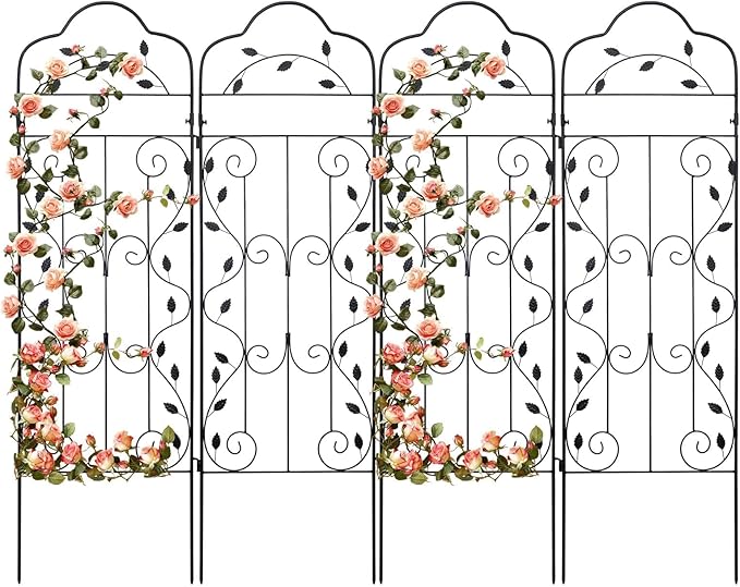 hogardeck 4 Packs 60 * 18 inch Metal Garden Trellis by HOGARDECK