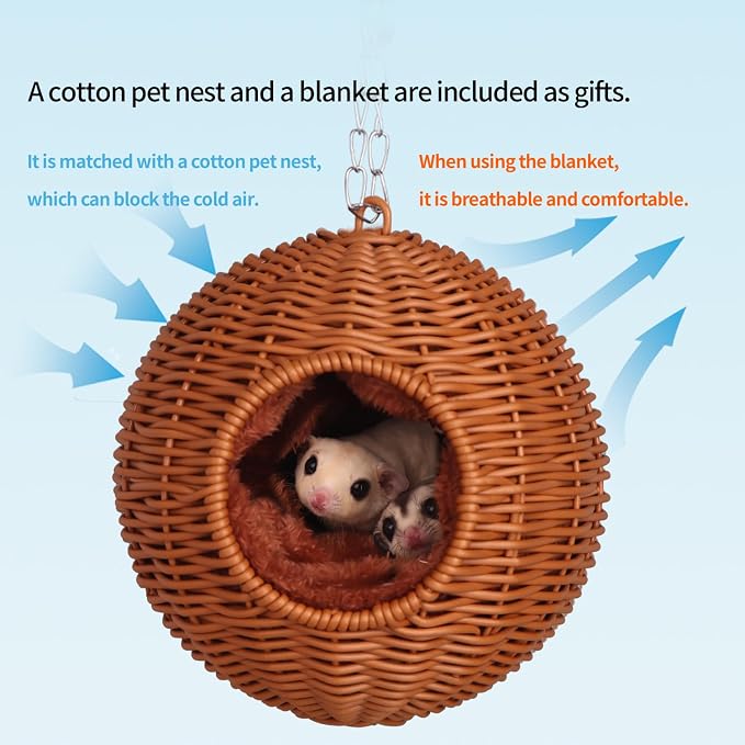 Small Animal Hammock, PP Rattan Hiding Place - Image 5