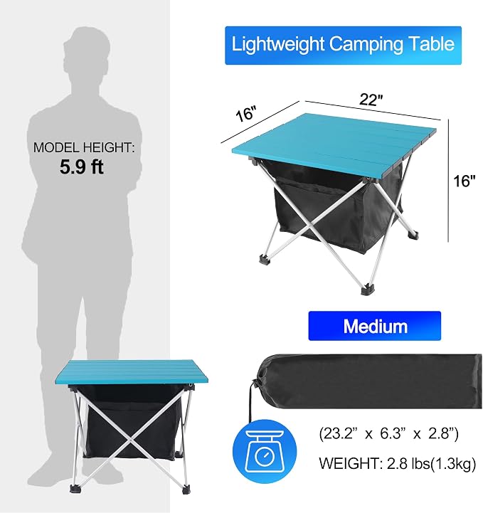 Grope Portable Camping Table Ultralight Aluminum Camp Table - Image 2