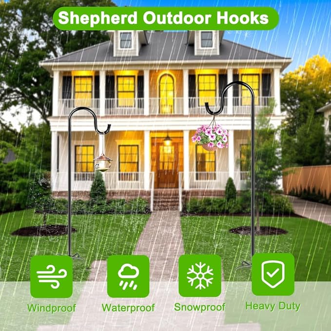 48 Inch Shepherds Hooks for Outdoor, Heavy Duty Bird Feeder Pole - Image 7