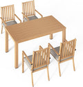 Wisteria Lane 5 Pieces Patio Table and Chairs Set, Aluminum Outdoor Dining Table by WisteriaLane