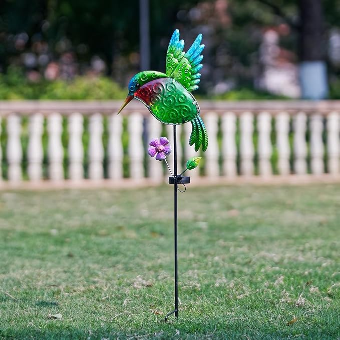 dreamysoul Outdoor Solar Hummingbird Garden Lights, Decorative Hummingbird - Image 8