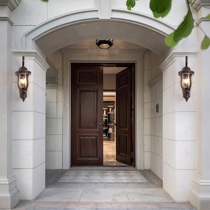 Coffee Exterior Wall Sconces, Waterproof Outdoor Lights Wall Mount - Image 2