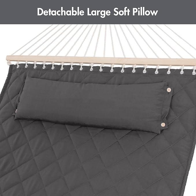 ANOW Double Hammock with 12FT Heavy Duty Steel Stand Included, 2 Person Hammock - Image 8
