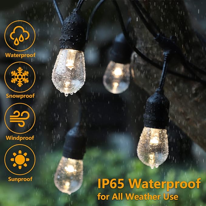 Mlambert 144Ft 3-Color in 1 48Ft Remote LED Dimmable Outdoor String Lights - Image 3