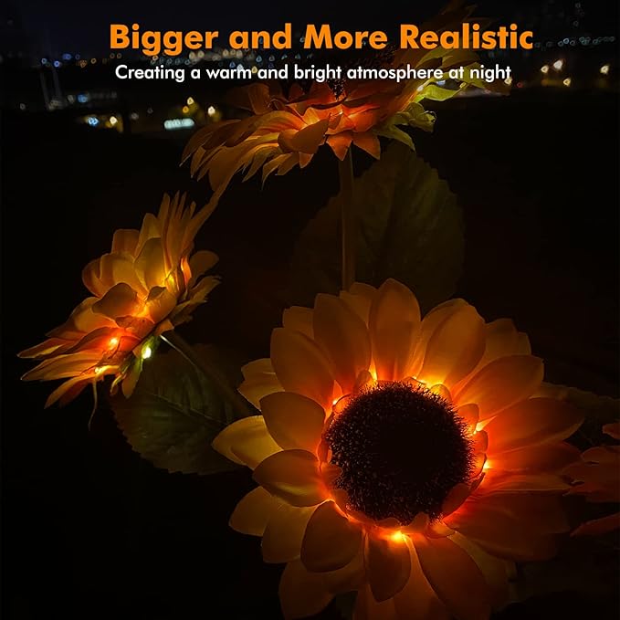 Solar Sunflower Lights, 800mA Solar Garden Light - Image 4