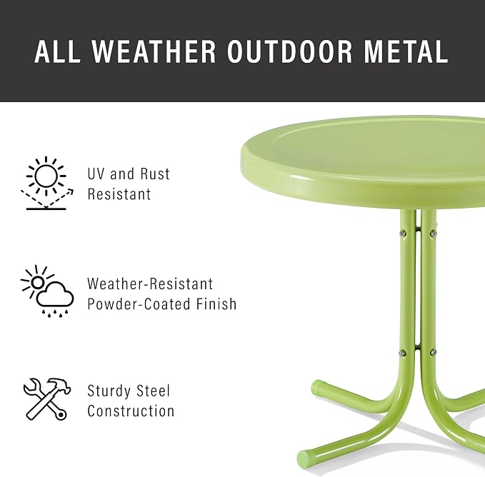 Crosley Furniture Griffith Weather Resistant Retro Metal Outdoor Side Table - Image 5