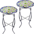 2PCS 12 Inch Small Outdoor Side Table by Arbuxzuy