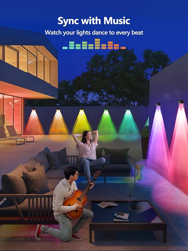 Brizled Smart Outdoor Fence Lights, 12 Lamps Tunable White + RGB Deck Lights - Image 5