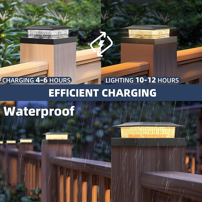 4x4 Solar Post Cap Lights 16 Pack, Fence Post Solar Lights - Image 5