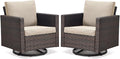 Belord Wicker Chairs Outdoor Bistro Set Oversize Patio Swivel Rocker, Rattan by Belord