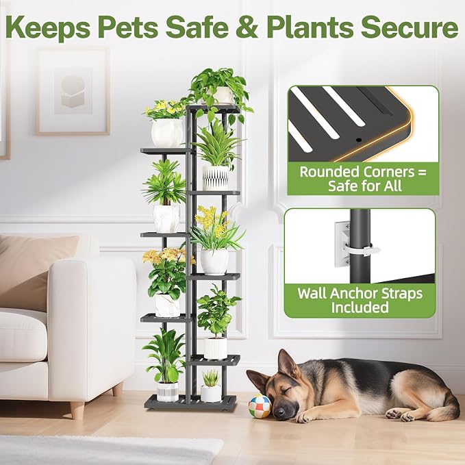 iDavosic.ly Plant Stand Indoor Outdoor, 7-Tier Tall Metal Flower Shelf - Image 7