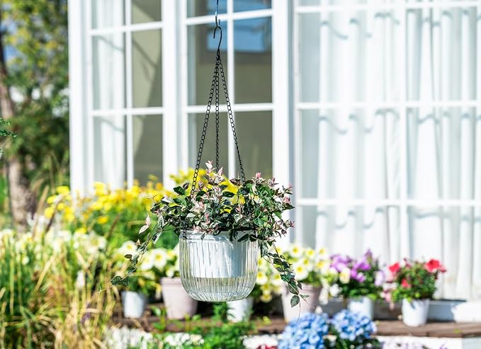 Josteve 6.5 Inch 2 Pcs Self Watering Hanging Planter Indoor Plant Pots Drainage - Image 3