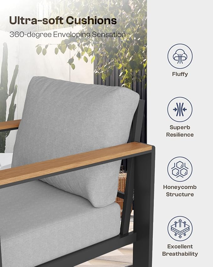 Aluminum Outdoor Patio Furniture Set - Image 7